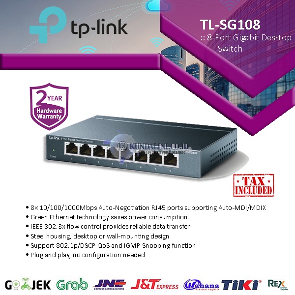 TPLink TL-SG108 - 8 Port Gigabit Desktop Switch