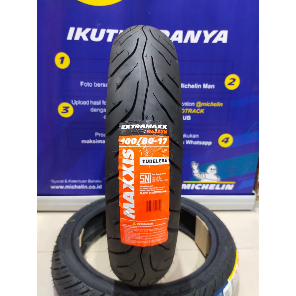 Ban Maxxis Extramaxx 100 80 Ring 17 Tubeless Free Pentil CBR CB150R