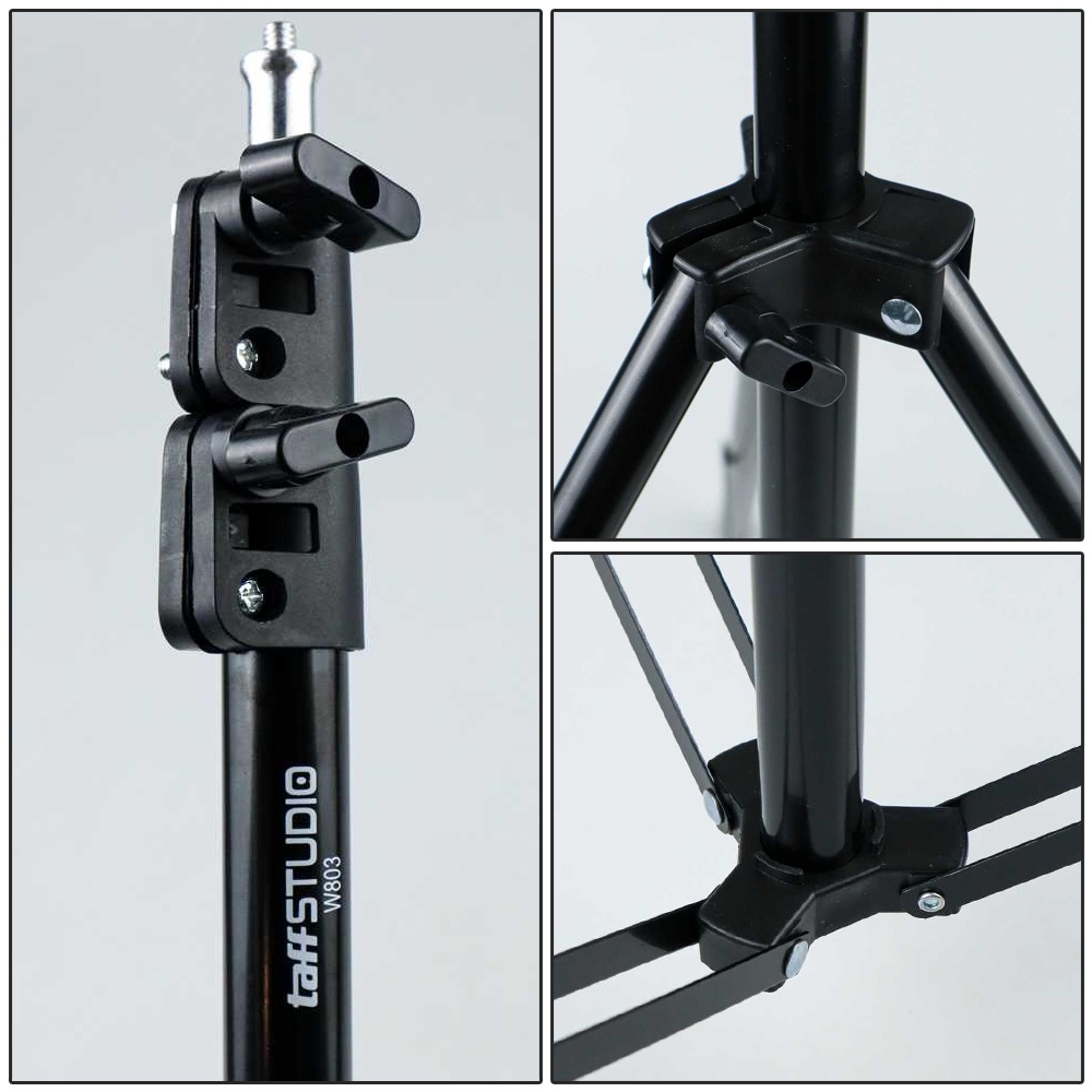 TaffSTUDIO Portable Light Stand Tripod 200cm for Studio Lighting