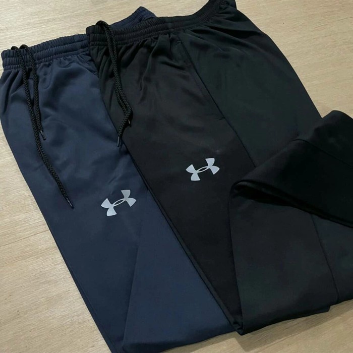 Celana Training panjang navy&hitam polos size S M L XL XXL - Navy, S (Y5N8) Dry Fit Jumbo Pria Terba