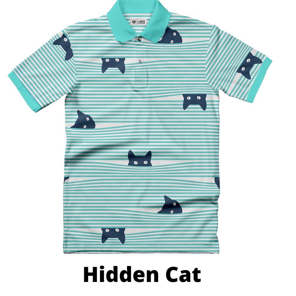 [ART. 9946] VISTULA Kaos Polo Wangki Printing - Hidden Cat