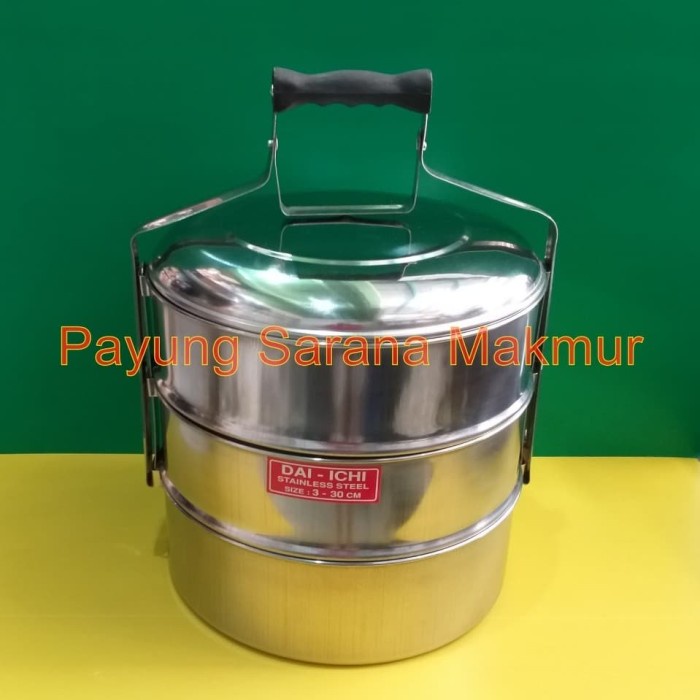 Rantang Rantang Stainless Daichi 30Cm Susun 3 / Tenong 30 Cm / Rantang Jumbo