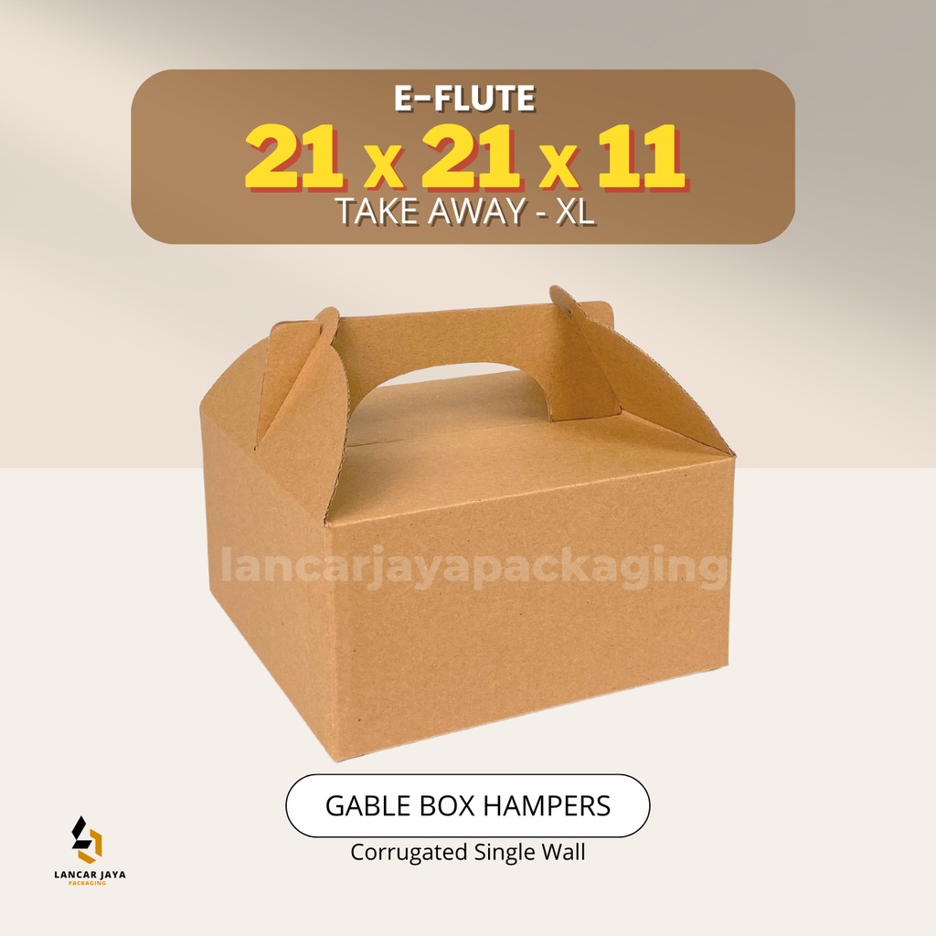 

Box Jinjing Hampers Parcel Souvenir Kemasan Kue Cake Makanan Take Away 21x21x11 CM