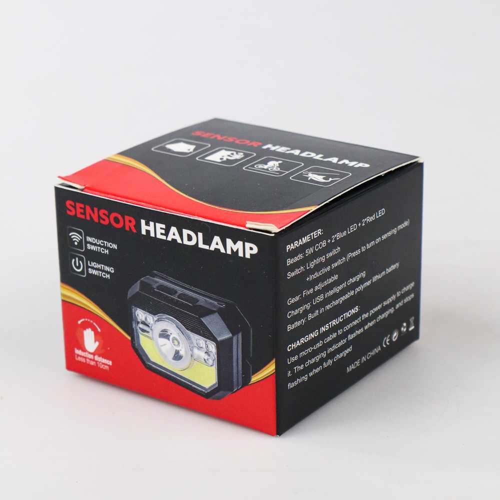 Pocketman Headlamp Senter Kepala LED Waterproof Sensor Gerak XPG COB USB Rechargeable