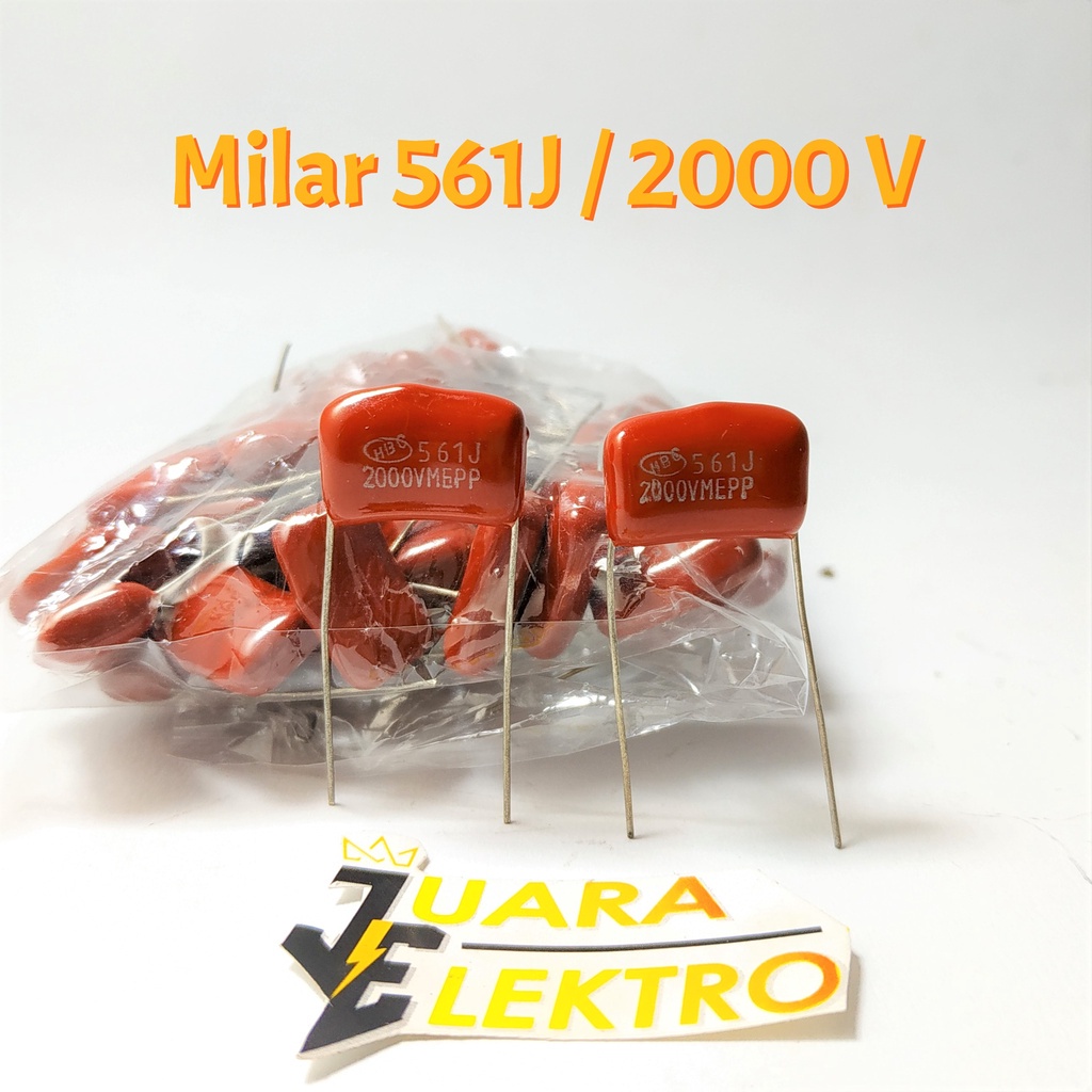 Capasitor Milar 561J / 2KV Merah | Kapasitor Milar 561 J / 2000 Volt