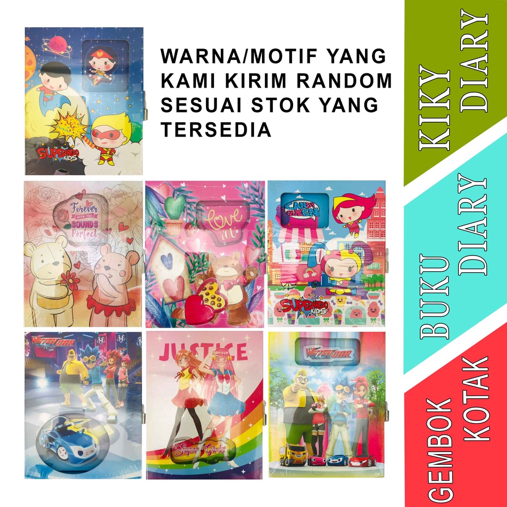 

Buku dengan Gembok- Kiky- Buku Diary- Buku A5- 17x12 cm