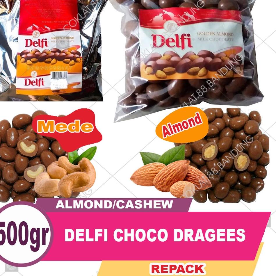 

✸ Delfi Almond 500gr Coklat Kiloan 500 gr, Delfi Mede 500 gram Choco Dragees Kemasan Repack 500g ❃