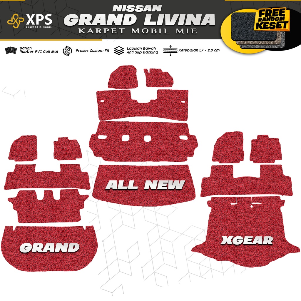 karpet mobil mie bihun nissan grand livina x gear / all new livina full bagasi / karpet mobil nissan