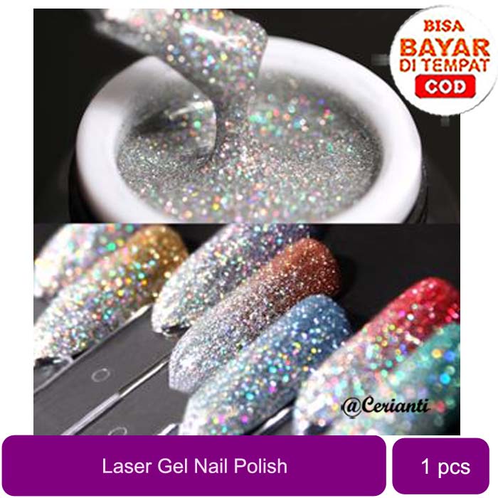 Kutek Laser Gel SHINY UNIVERSAL LASER GEL POLISH HOLOGRAM / GLITTER NAILART POT / KUTEK GEL GLITTER BEST SELLER