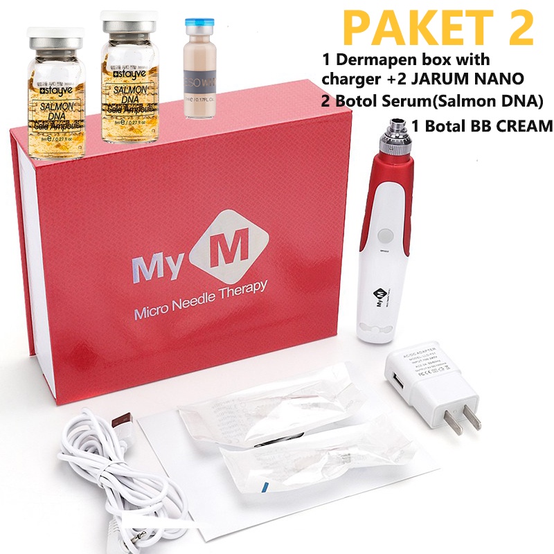 New Mym Dermapen Nano Micro Needle Original Therapy Alat Buat Bb Glow Penghilang Bopeng Dermapen