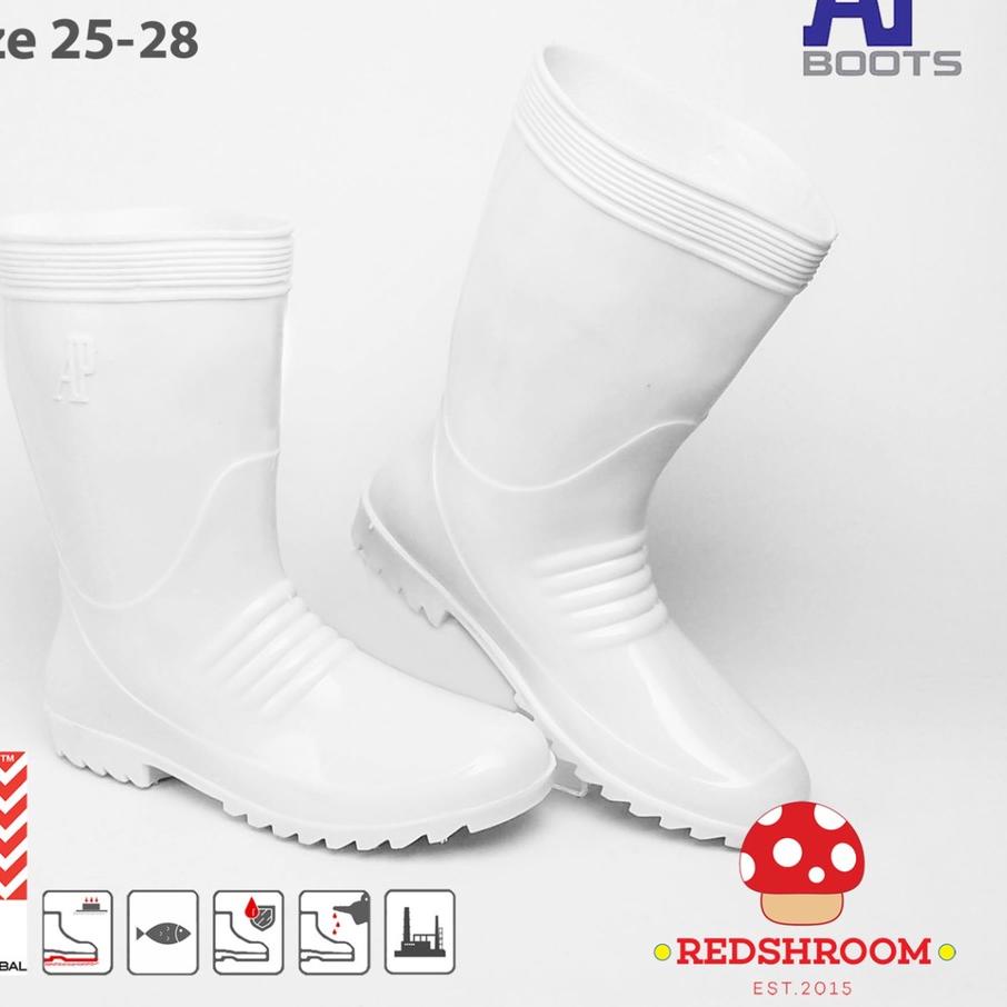 ✈ Sepatu Boot Pendek AP BOOTS AP 1 PUTIH PERAIRAN PERIKANAN ✳