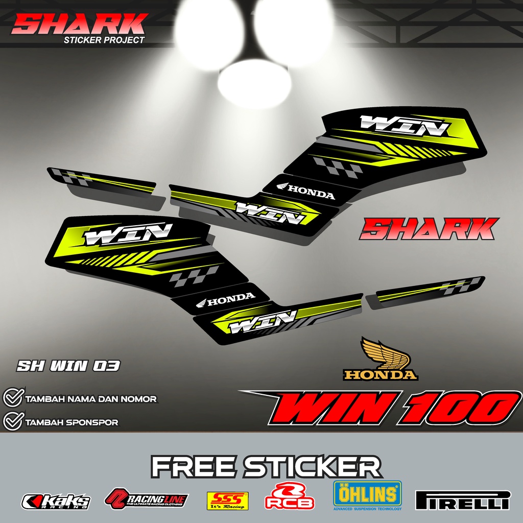 striping sticker stiker list body honda win 100 custom - Stiker Striping Honda WIN 100 kode SHR 03- 