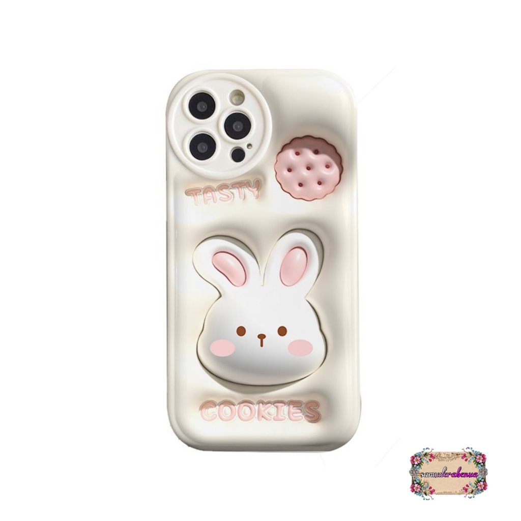 SS149 SOFTCASE MOTIF AKSEN 3D COOKIES RABBIT FOR IPHONE 6 6+ 7 8 SE 2020 7+ 8+ X XS XR XS MAX 11 12 13 14 PRO MAX SB4941