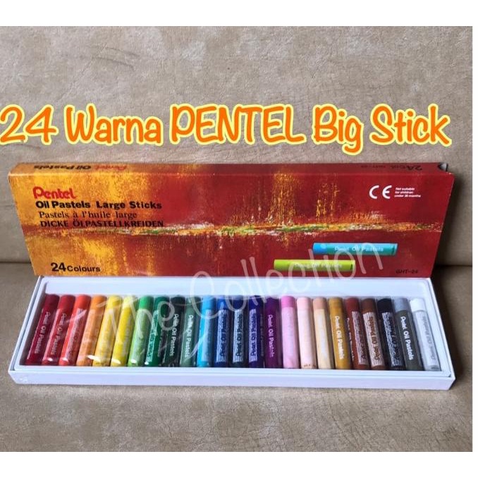

ATK0457PT 24 warna PENTEL Large Stick GHT 24 Oil Pastel orange crayone