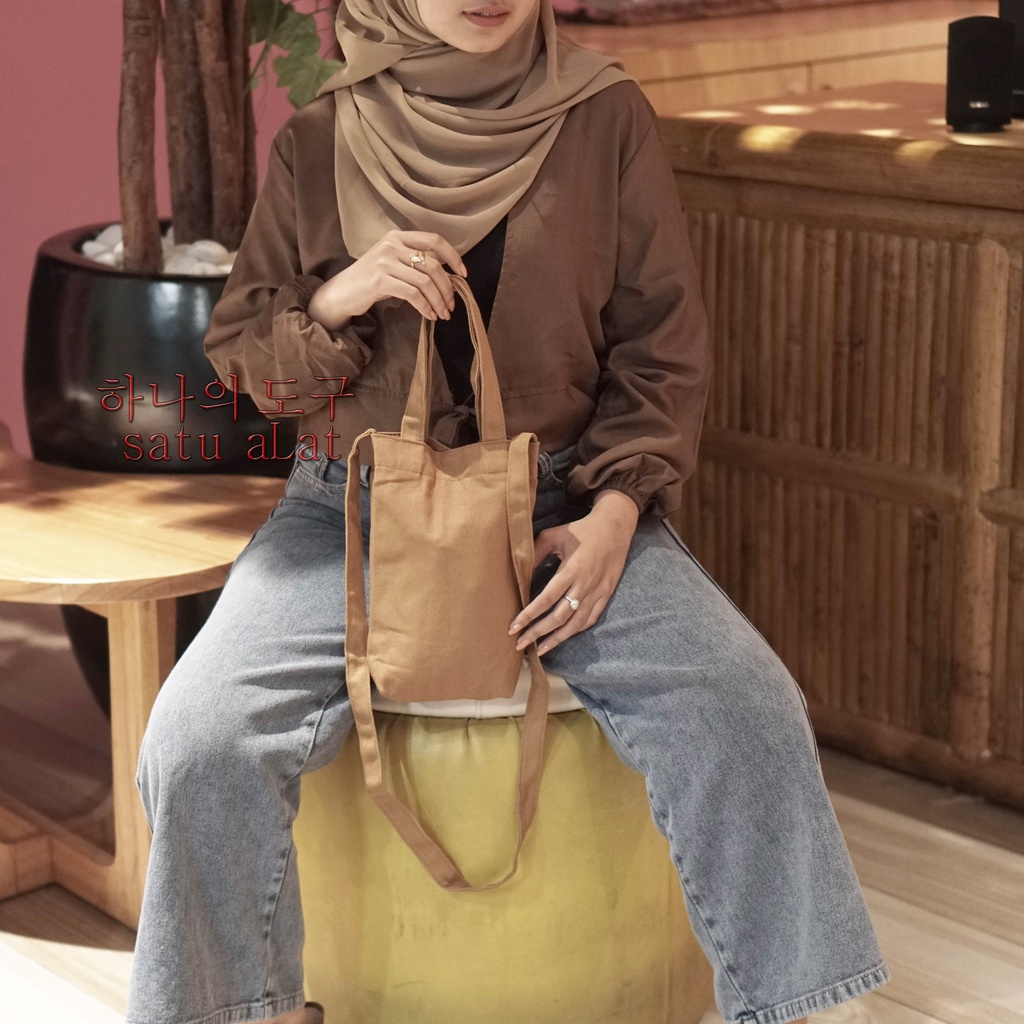 SATU ALAT Tas Selempang Aesthetic MINIKA 100% Canvas Premium Tebal Tas Kanvas