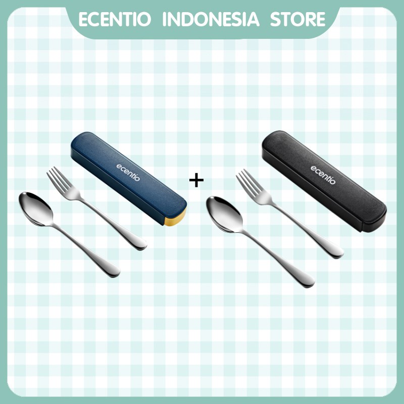 ecentio sendok makan stainless steel alat makan set sendok garpu pisau set alat makan perlengkapan makan