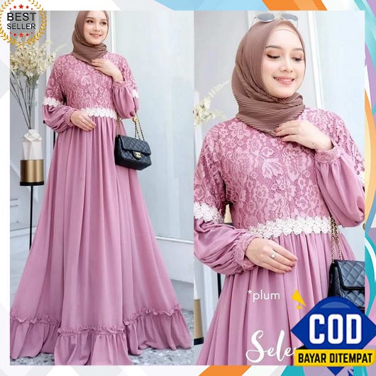 Gamis Wanita Terbaru 2023 Import Games Jumbo Longdres Dewasa Baju Muslim Syari Elegan Kekinian Set C