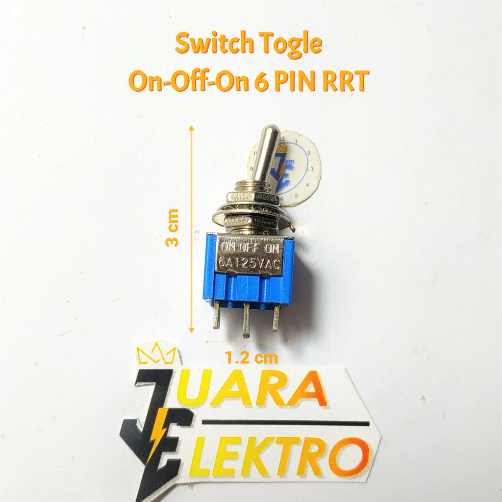 Switch Togle On-Off-On 6 PIN RRT | Switch Togle Mini 6 Pin On Off On Saklar Togle Kecil RRT