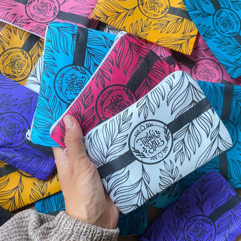 SOUVENIR DOMPET MURAH BAHAN SPUNBOND SIAP KIRIM FREE PACKING PLASTIK UK 14X10