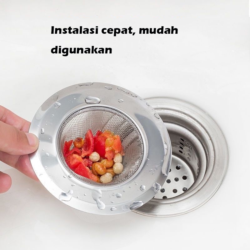 Saringan Wastafel Cuci Piring Sink Lubang Air / Filter Sink Bathroom Kitchen Filter Stainless Steel Mesh Sink Strainer Filter