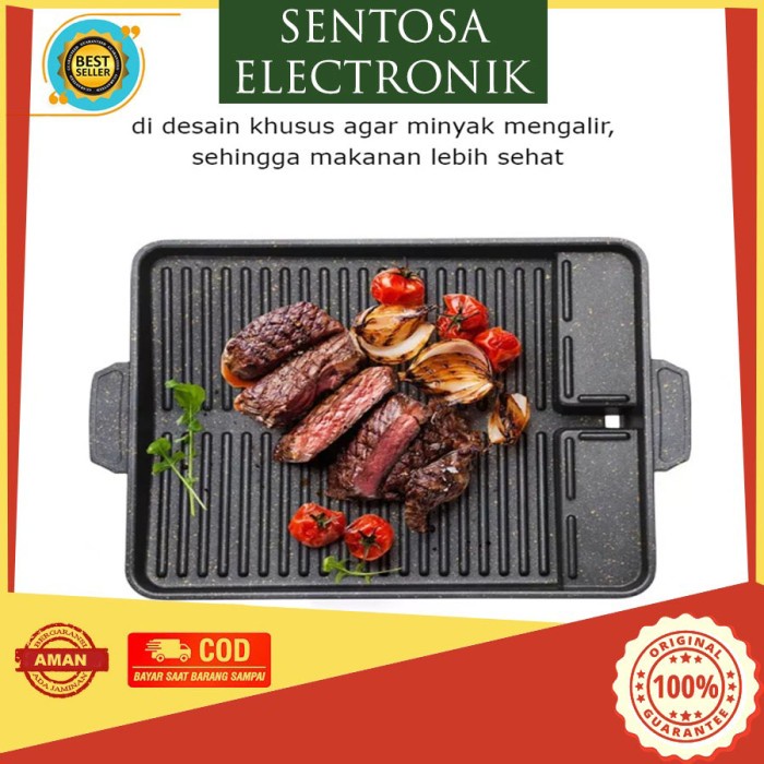 grill pan  KOREAN GRILL PAN YAKINIKU BARBEQUE SQUARE TEFLON ANTI LENGKET(C9F2) grill pan pemanggang 