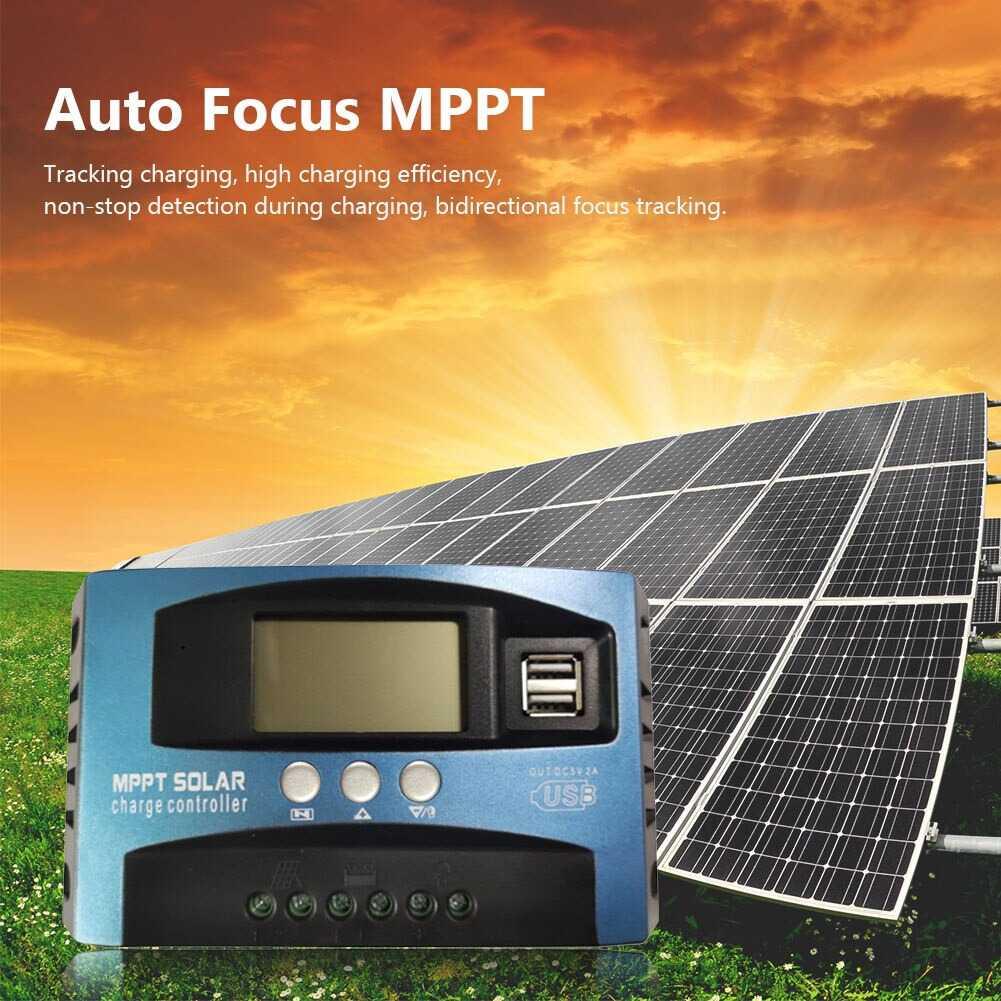 MPPT Solar Charger Controller Regulator Dual USB LCD 12/24V 30A/60A - MPS36 - Blue