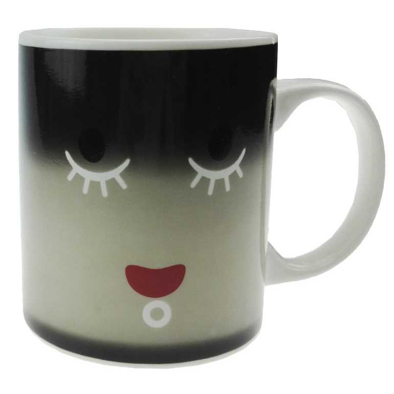 (BISA COD) FTIHSHP Color Changing Magic Mug Cangkir Sensitif Suhu Motif Smile Face - Y-03