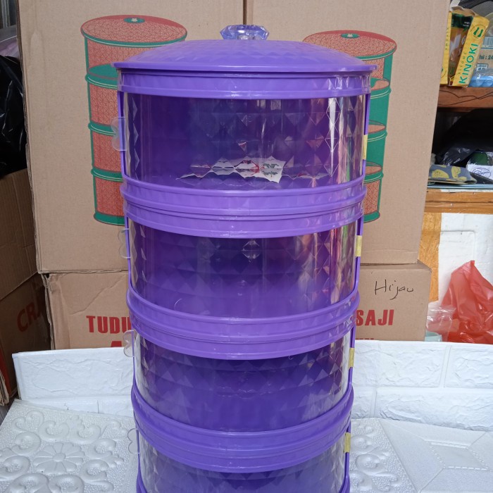 Terlaris Rak Lauk Susun 4 Motif Diamond Food Cover Layer Tudung Saji Kekinian