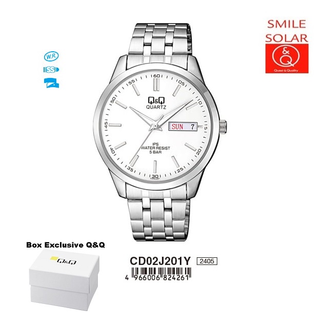 MODEL TERBARU Jam Tangan Pria Business Casual Rantai Stainless Steel Analog Original Q&amp;Q QnQ QQ CD02 QZ82 Series