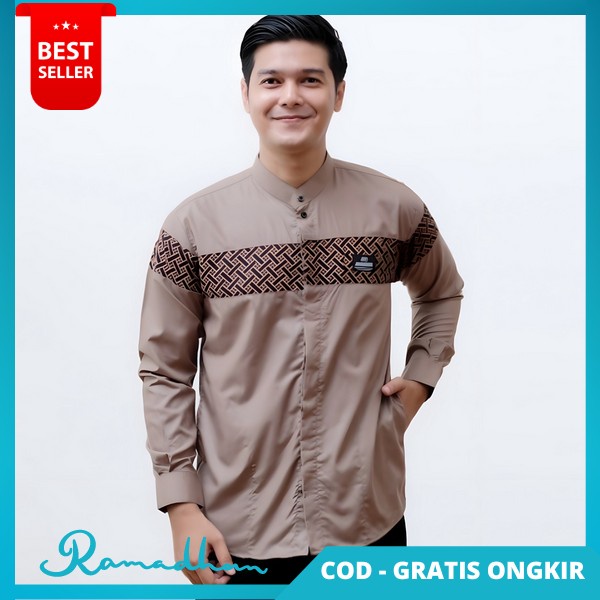 Baju Muslim Pria Dewasa Kelambi Hari Raya Atasan Mewah Motif Keren Kekinian Pakistan Lebaran Koko Co