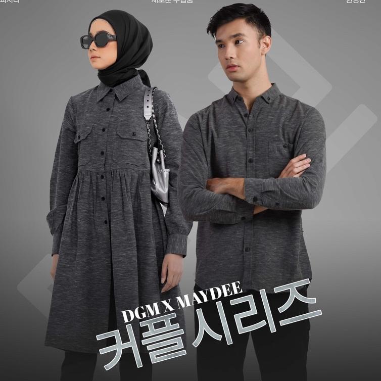 MURAH BANGET Dgm Kemeja polos fischeri couple baju couple pasangan baju couple kemeja