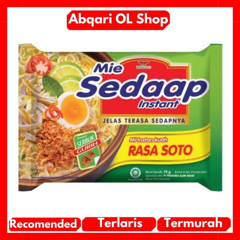 

Sedaap Mie Instan Kuah Rasa Soto 75gr Satuan