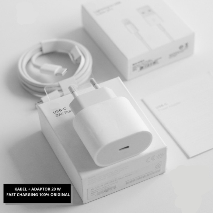 CHARGER IPHONE 11 12 13 14 PRO MAX POWER ADAPTER ONLY 20W USB C