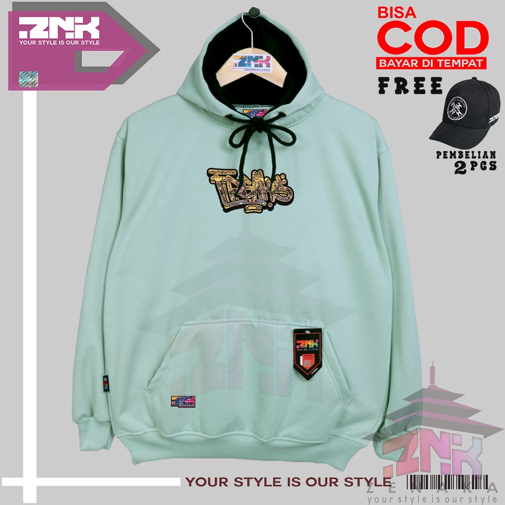 Zenaka Hoodie pria distro aesthetic graffity simple Hoodie pria distro tebal warna putih free topi Suiter cowok keren Sweater pria distro bandung Hudie pria distro tebal Switer wanita kekinian korean style Jacket pria keren2023