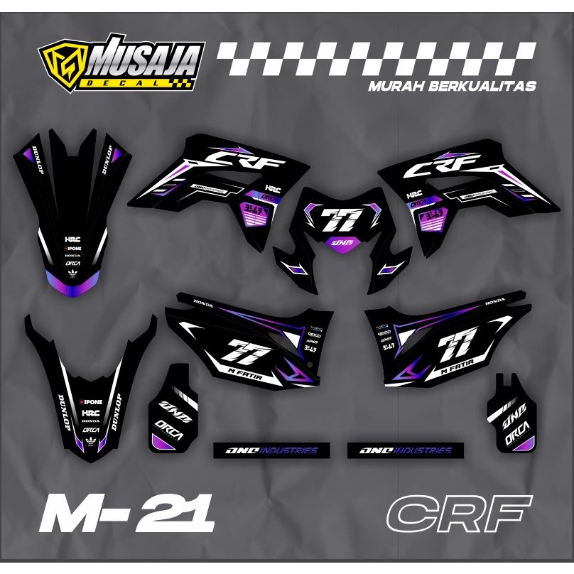 Decal stiker CRF 150L supermoto full body hitam biru gradasi