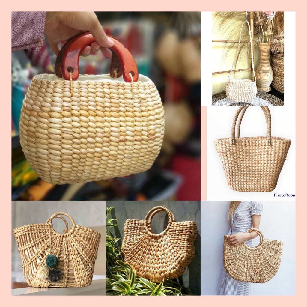 TAS ENCENG GONDOK NATURAL/ANYAMAN/WANITA/PREMIUM/BULAT/SULAM/MINI/ROTAN/ANGEL/PANDAN/RAJUT