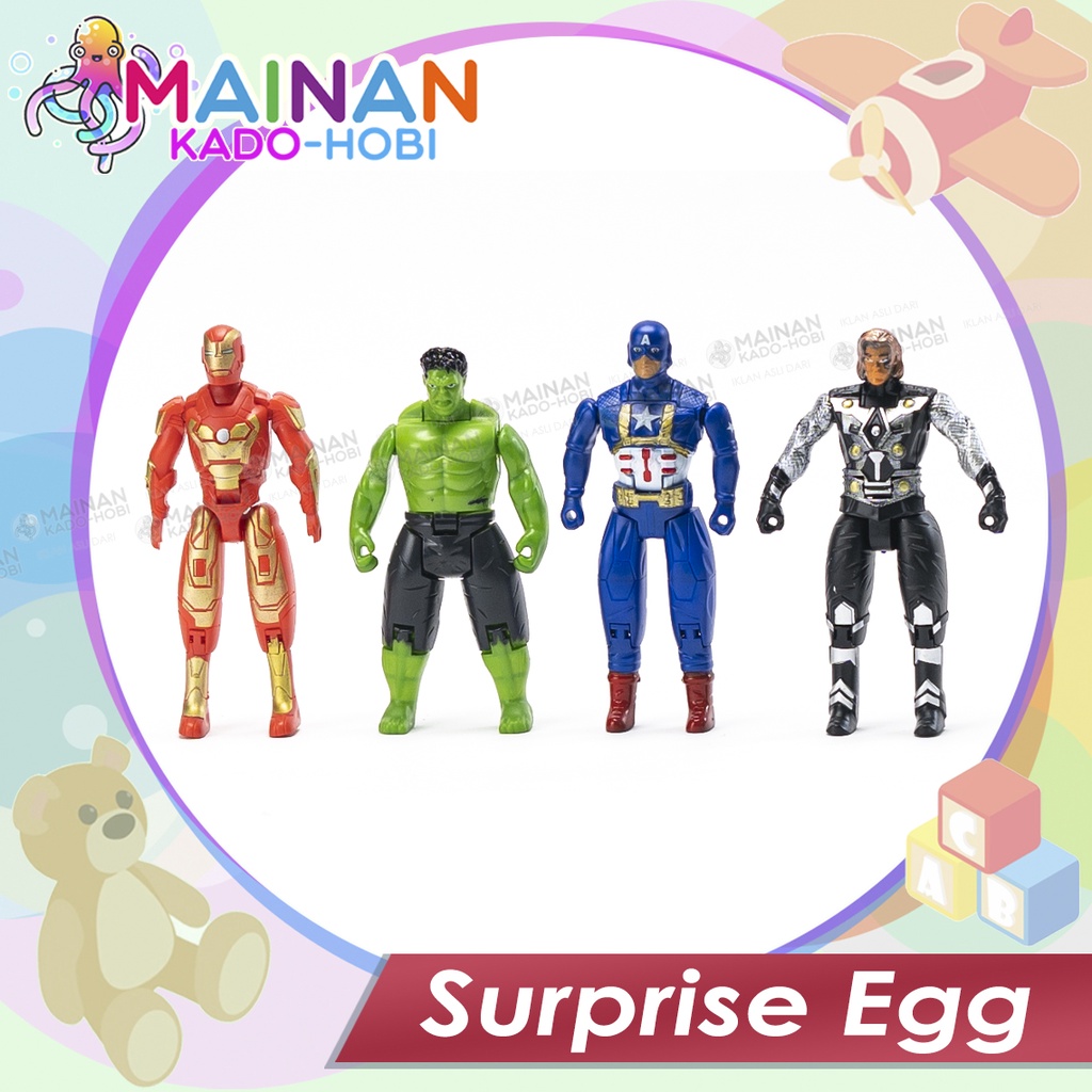 HOBI KOLEKSI HADIAH MAINAN ANAK LAKI PEREMPUAN SURPRISE EGG TELUR KEJUTAN KARAKTER SUPERHERO KARTUN