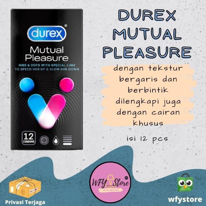 Kondom Durex Mutual Pleasure isi 12 - kondom gerigi dan tahan lama juw