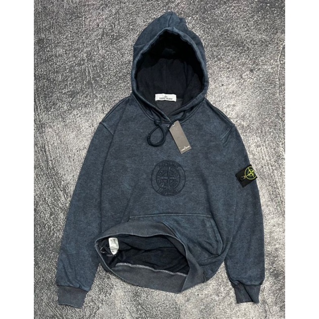 -FRMNSH- HOODIE STONE ISLAND X SUPREME BORDIR BLUE FULL TAG LABEL CASUAL