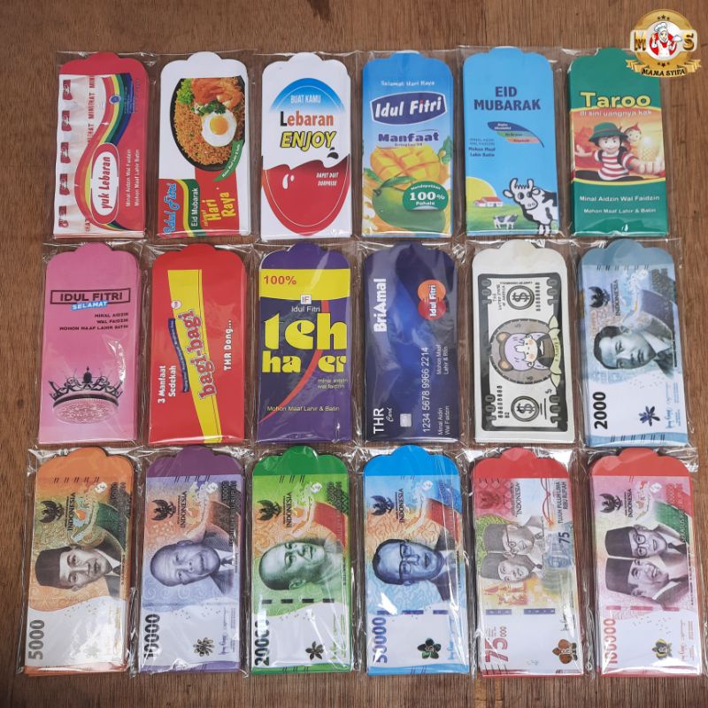

AMPLOP LEBARAN PANJANG 7X16,5 CM MOTIF SNACK ATM UANG TANPA DILIPAT 1 PACK ISI 10 PCS