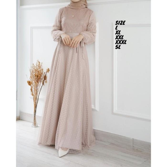 Myshawl Osana Brukat Pesta Gamis Syar i Jumbo Tile Dot Ld 140 130