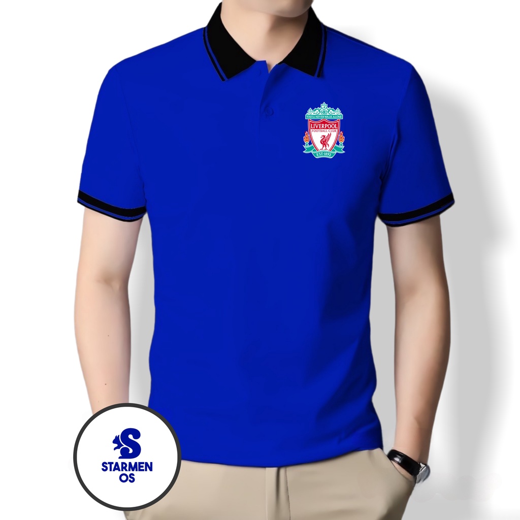 Kaos Wangki Polo Atasan Tshirt Pria Kerah Wangki Big List LOGO LIVERPOOL