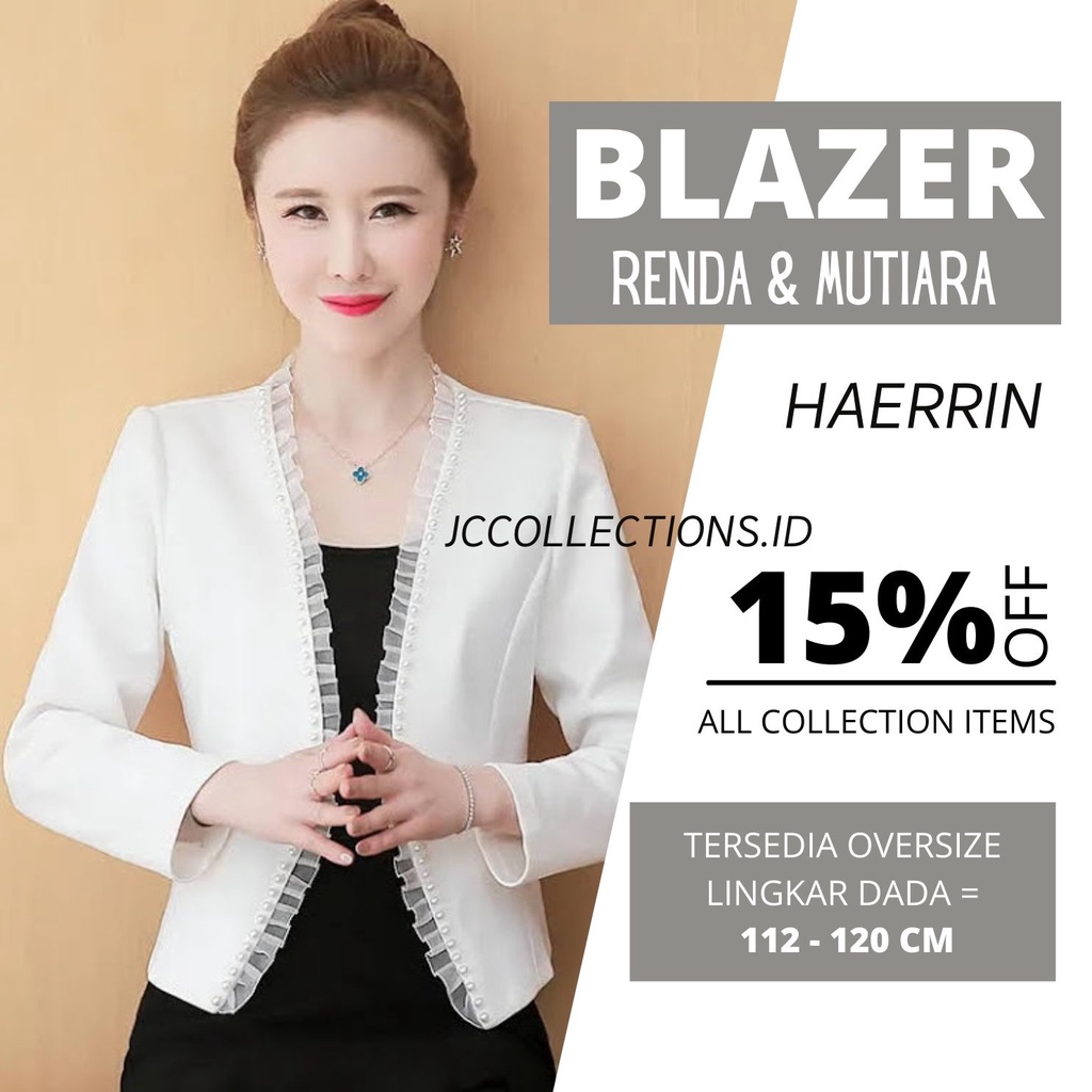 Blazer Kerja Kantor Wanita variasi renda Terbaru  Haerinne JCCollections