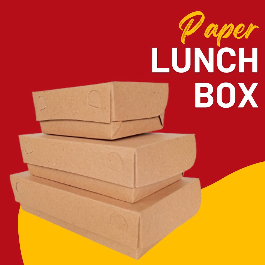 

ANTI REMBES Paper lunch box lunchbox kraft kraf coklat ukuran S / M / L dus kemasan ayam geprek fried chicken pempek lunch box paper (model lipat)