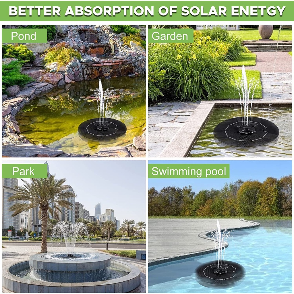 16CM Pompa Air Mancur Tenaga Surya Matahari untuk Kolam Outdoor / Pump Air Celup Solar Panel Solar Water Fountain