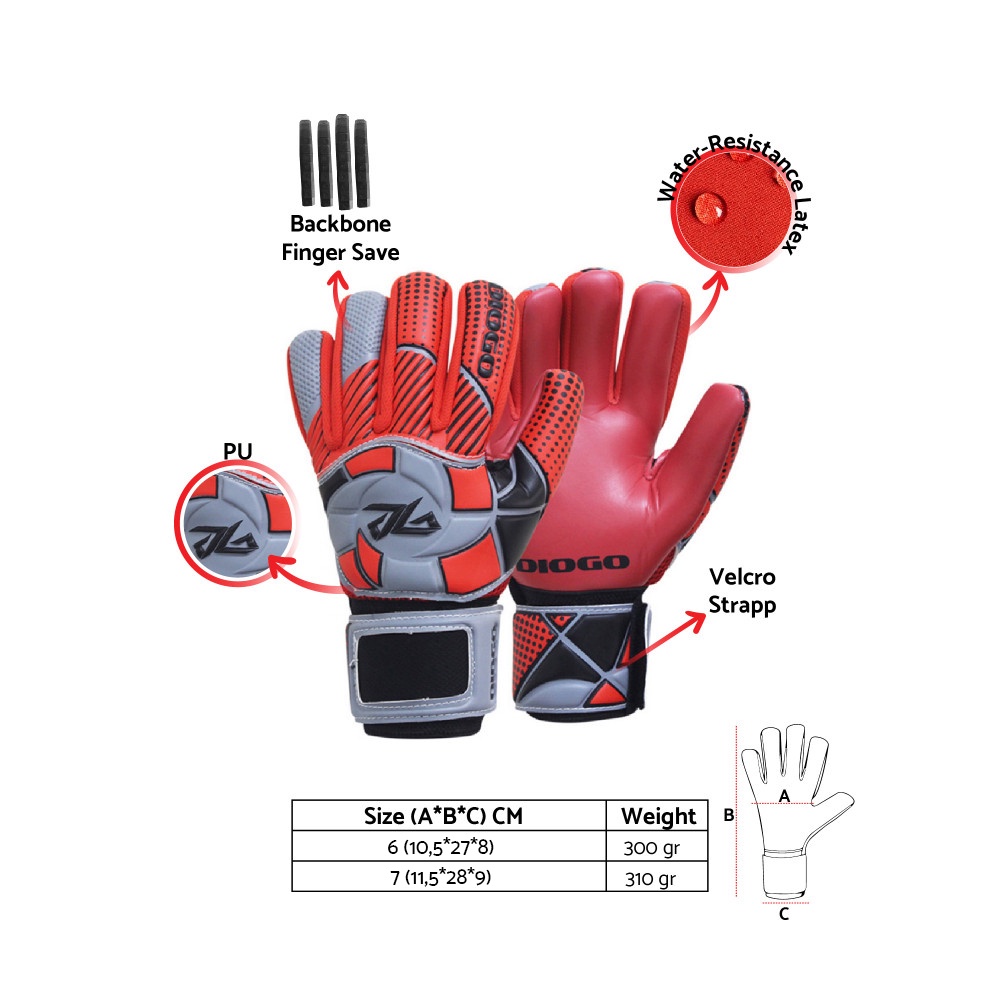 SARUNG TANGAN KIPER ANAK DIOGO PRATO 3MM LATEX