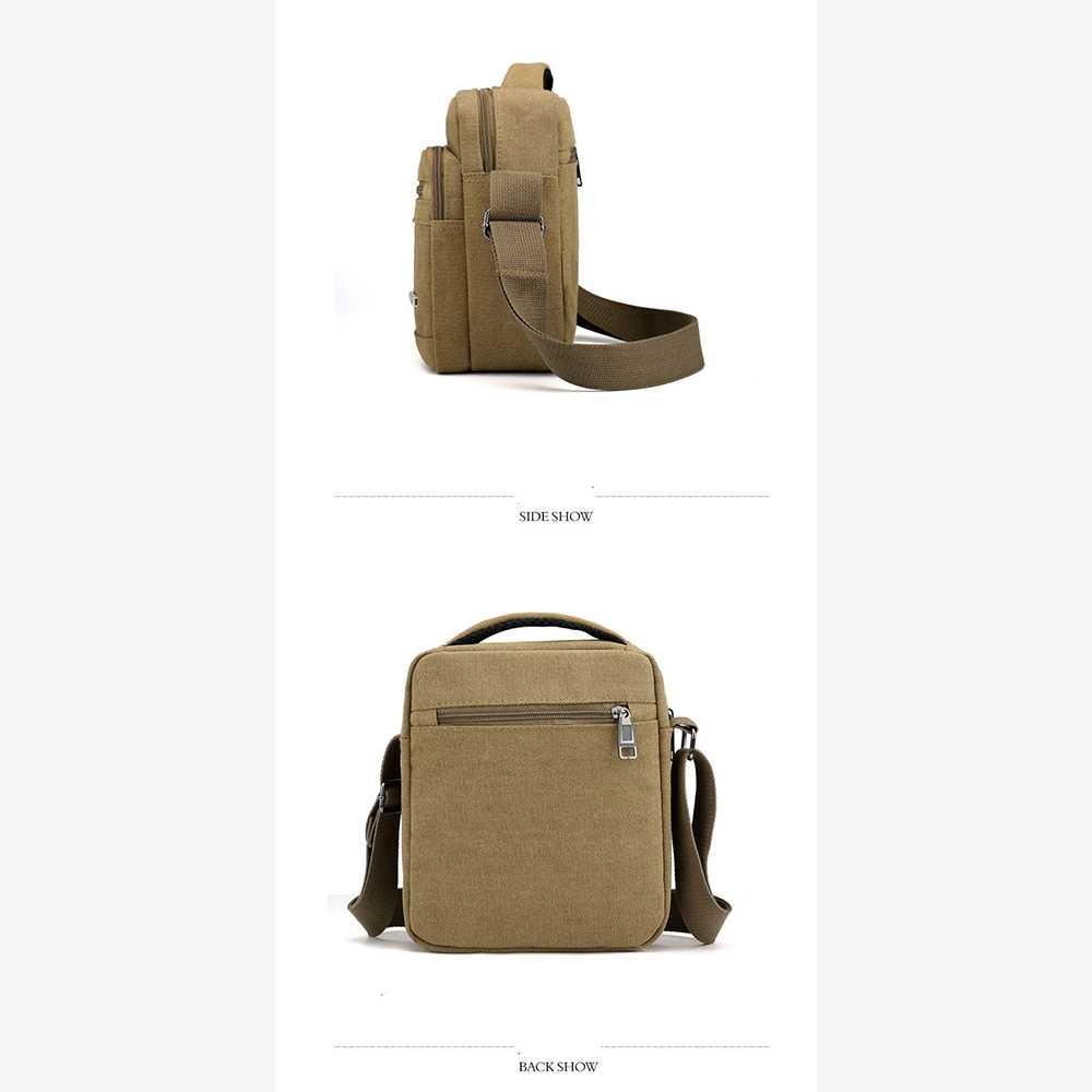 Tas Selempang Pria Canvas Men Shoulder Bag - 1986 - Khaki