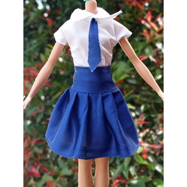 baju sekolah boneka berbi cewek 30cm