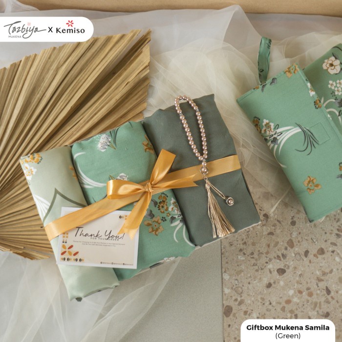 

NEW SALE RAMADHAN !!! MUKENA SAJADAH 2IN1 TAZBIYA X KEMISO - GIFT SET KADO - SAMILA GREEN