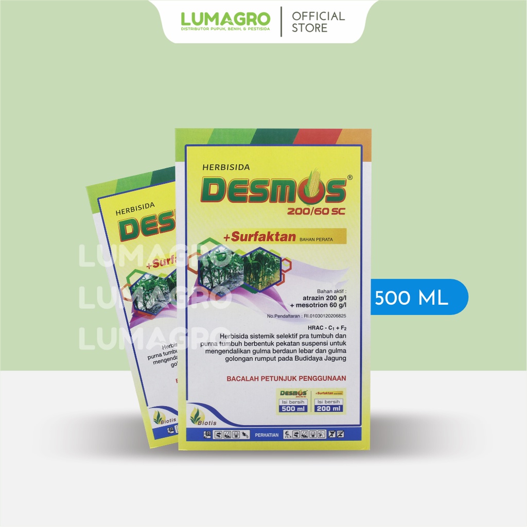 Herbisida Desmos 500ml Atrazin Mesotrion Pembasmi Gulma Sistemik Selektif Jagung Biotis